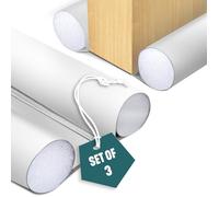 VOUNOT® Lot de 3 Boudins de porte 96cm découpables - Bas de porte coupe-froid anti bruit isolation phonique - Blanc