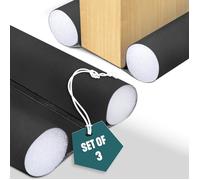 VOUNOT® Lot de 3 Boudins de porte 96cm découpables - Bas de porte coupe-froid anti bruit isolation phonique - Noir