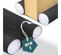 VOUNOT® Lot de 3 Boudins de Porte Isolants 96cm Découpables Bas de Porte Coupe-Froid Anti Courant d’air Isolation Phonique Anti Bruit Joint Universel pour Entrée et Maison Noir