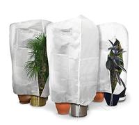 vounot® Lot de 3 Housse Hivernage Plante avec Cordon de Serrage et Zipper Voile d’Hivernage en Polypropylème 80g/m² Housse de Protection pour Plantes Réutilisable Résistant 120x180cm