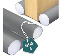 VOUNOT® Lot de 4 Boudins de porte 96cm découpables - Bas de porte coupe-froid anti bruit isolation phonique - Gris