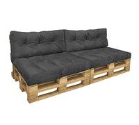 VOUNOT® Lot de 4 Coussins pour palettes en bois gris