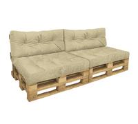 VOUNOT® Lot de 4 Coussins pour palettes en bois beige
