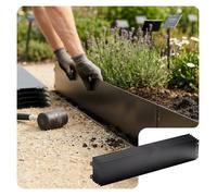 VOUNOT® Lot de 5 Bordure de jardin en métal flexible 100x18cm noir - Clôture gazon antirouille 5m