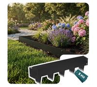 VOUNOT® Bordure de Jardin Gazon en Métal Galvanisé 5M Bordure de Séparation Résistante Epaisseur 1.5mm 106x18cm Lot de 5pcs Clôture Flexible de Pelouse pour Jardin Plantes Potager Noir