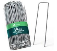 VOUNOT® Lot de 50 piquets de fixation en métal galvanisé - Agrafes de jardin pour toile paillage - 150x30mm Ø3mm