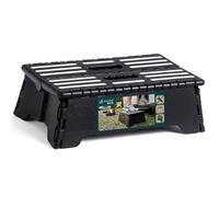 VOUNOT® Marchepied Pliable Antidérapant Plateforme Tabouret Portable avec Poignée Intégrée pour Cuisine Salle de Bain Jardin Camping 39.5 x 24 x 13 cm Noir