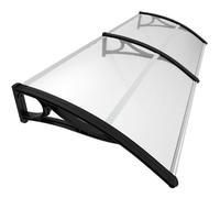 VOUNOT Auvent pour porte d'entrée 200x80 cm Pupitre Polycarbonate Transparent Anti-UV Noir