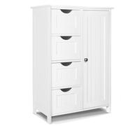 Meuble de salle de bain rangement 4 tiroirs 1 porte 82x55x30cm blanc blanc