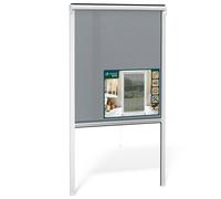 VOUNOT® Store Moustiquaire Fenêtre Enroulable en PVC Recoupable avec Maille en Fibre de Verre Store Moustiquaire Installation Facile L100 x H160 cm Blanc