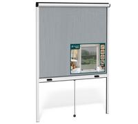 VOUNOT® Moustiquaire de fenêtre L130 x H160 cm enroulable et recoupable en aluminium blanc