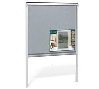 VOUNOT® Moustiquaire de fenêtre L130 x H160 cm enroulable et recoupable en PVC blanc