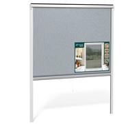 VOUNOT® Moustiquaire de fenêtre L150 x H160 cm enroulable et recoupable en PVC blanc
