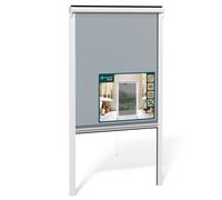 VOUNOT® Moustiquaire de fenêtre L80 x H130 cm enroulable et recoupable en PVC blanc