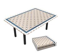 VOUNOT® Nappe de table rectangulaire élastique - PVC avec doublure en flanelle imperméable anti-tache - Housse en tissu non-tissé