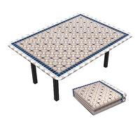 vounot® Nappe de Table Rectangulaire en PVC Imperméable Anti Tache Intérieur Extérieur Couverture de Table Élastique avec Doublure pour Jardin Décoration
