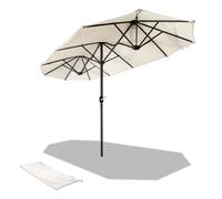 VOUNOT® Parasol de Jardin Double en Aluminium 300x150cm Beige - UV protection 30+