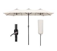 VOUNOT® Parasol de Jardin Double en Aluminium 460x270cm Beige - UV protection 30+