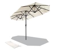 VOUNOT® Parasol de Jardin Double en Aluminium 300x150cm Beige - UV protection 30+
