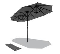 VOUNOT® Parasol de Jardin Double en Aluminium 300x150cm Gris - UV protection 30+