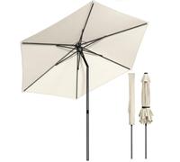 vounot® Parasol de Jardin Inclinable 270 cm Protection UV 50+ Parasol avec Aération Supérieure Sac de Transport à Bandoulière pour Café Jardin Terrasse Balcon Camping Plage Beige