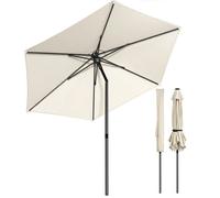VOUNOT® Parasol de jardin inclinable 270cm avec aération supérieure et sac de transport à bandoulière - UV 50+ Beige