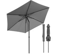 VOUNOT® Parasol de jardin inclinable 270cm avec aération supérieure et sac de transport à bandoulière - UV 50+ Gris