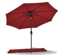 vounot® Parasol de Jardin Parasol Inclinable 270cm Toile Protection UV pour Balcon Patio Terrasse Exterieur Rouge