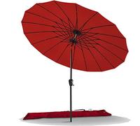 vounot® Parasol de Jardin Parasol Shanghai Inclinable 270cm avec 18 Baleines Toile Protection UV pour Balcon Patio Terrasse Exterieur Rouge