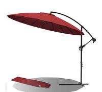 Parasol VOUNOT® à pied déporté avec housse de protection, 300 cm, modèle Shanghai, rouge