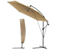 vounot® Parasol Déporté Hexagonale 3M avec Manivelle Anti-Retour et Sangle de Fixation Parasol Inclinable Toile 180gr/m2 anti UV H235cm 6 Baleines en acier Inclus housse de protection Kaki