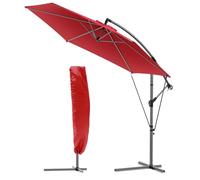 vounot® Parasol Déporté Hexagonale 3M avec Manivelle Anti-Retour et Sangle de Fixation Parasol Inclinable Toile 180gr/m2 anti UV H235cm 6 Baleines en acier Inclus housse de protection Rouge