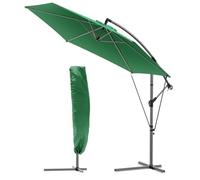 VOUNOT® Parasol déporté inclinable avec sangle de fixation 3M Vert - Rotatif 360° - Inclinaison réglable - Housse de protection