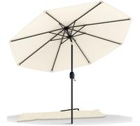 VOUNOT® Parasol inclinable Ø 2,7 x H 2,4 m Beige - Toile anti-UV et imperméable - Housse de protection