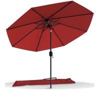 vounot® Parasol de Jardin Parasol Inclinable 270cm Toile Protection UV pour Balcon Patio Terrasse Exterieur Rouge