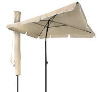 vounot® Parasol Inclinable Rectangulaire 200x125cm 160gr/m2 avec Protection UV Hauteur 2m35 Toile Polyester Parasol Pliable pour Extérieur Inclus Housse de Protection Beige
