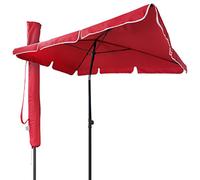 vounot® Parasol Inclinable Rectangulaire 200x125cm 160gr/m2 avec Protection UV Hauteur 2m35 Toile Polyester Parasol Pliable pour Extérieur Inclus Housse de Protection Rouge