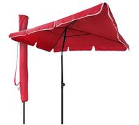 VOUNOT® Parasol inclinable rectangulaire 200x125cm rouge - Hauteur et angles ajustables - Housse de protection