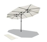 VOUNOT Parasol Jardin Double Aluminium 270 x 460 cm beige