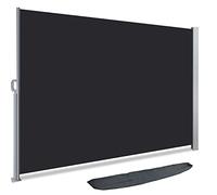 VOUNOT® Paravent extérieur avec Housse de Protection 160x300cm Auvent Rétractable Brise Vue Rétractable pour Jardin, Balcon, terrasse Store latéral Vertical Noir Anthracite