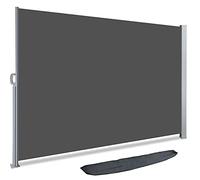 VOUNOT® Paravent extérieur avec Housse de Protection 160x300cm Auvent Rétractable Brise Vue Rétractable pour Jardin, Balcon, terrasse Store latéral Vertical Gris