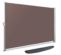 VOUNOT® Paravent extérieur avec Housse de Protection 180x300cm Auvent Rétractable Brise Vue Rétractable pour Jardin, Balcon, terrasse Store latéral Vertical Marron