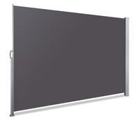 VOUNOT® Paravent extérieur rétractable 160x300cm avec housse de protection - Noir anthracite - Store latéral vertical brise-vue