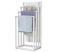 VOUNOT® Porte-serviettes métallique vertical pour salle de bain, Porte-serviettes à 4 barres, Blanc