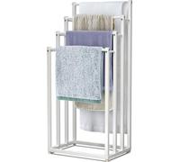 VOUNOT® Porte-serviettes métallique vertical pour salle de bain, Porte-serviettes à 4 barres, Blanc