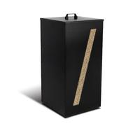 vounot® Réservoir à Granulés avec Fenêtre de Contrôle 36x36x76 cm Noir | Grande Capacité 45 kg, Roulettes Pivotantes, Tamis Amovible, Fenêtre de Contrôle Transparente, Couvercle avec Poignée
