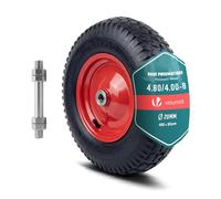 VOUNOT® Roue Gonflable 4.80/4.00-8 Roue de Brouette 400x85mm avec Chambre à Air Alésage de 20 mm avec Axe Inclus et Roulements à Billes pour Diable Chariot et Remorque de Jardin
