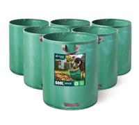 Sac de jardinage VOUNOT® 500 litres avec poignées, sac à feuilles pour déchets verts, lot de 6