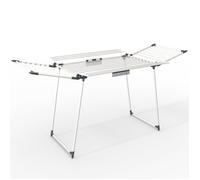 VOUNOT® Séchoir à linge pliable 25m de séchage - étendoir sur pied avec ailes et pinces à linge - blanc