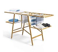 vounot Séchoir à Linge Pliable Deluxe Grand d’étendage 165 * 56 * 90cm Capacité de Séchage 20M Séchoir Extensible sur Pied Charge Max 25KG Couleur Imitation Bois